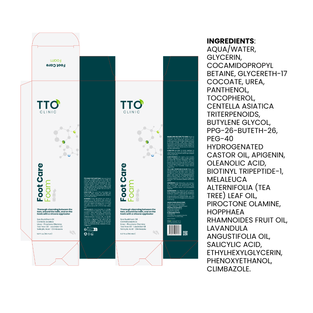 TTO Clinic Foot Care Foam with Urea for Dry Feet & Heels – 150 ml