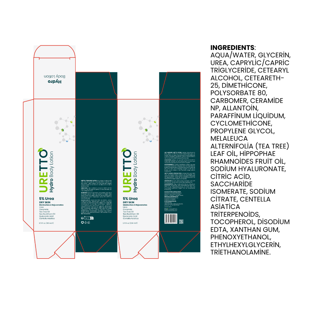 URETTO Hydro Body Lotion with Urea & Hyaluronic Acid – 200 ml