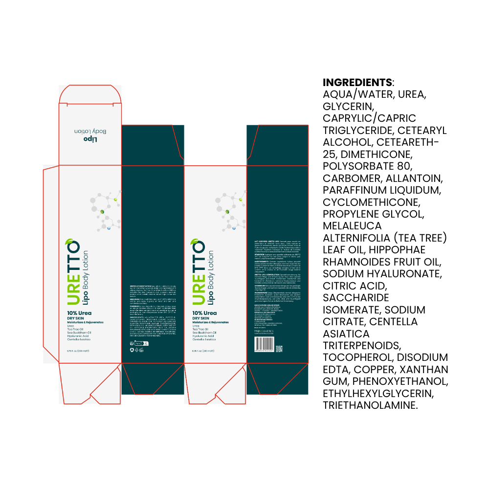 URETTO Lipo Moisturizing Body Lotion with Urea – 200 ml