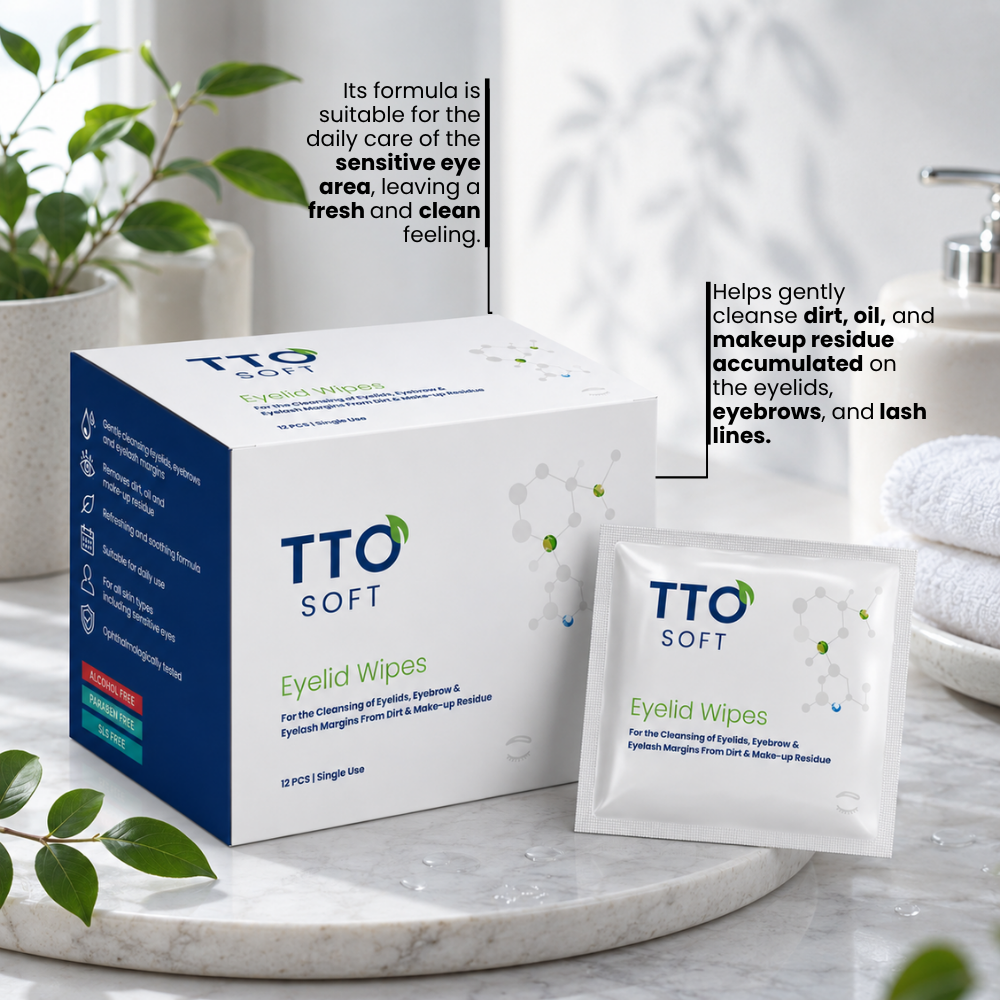 TTO Soft Hydrating Eyelid Cleansing Wipes – 12 Pack