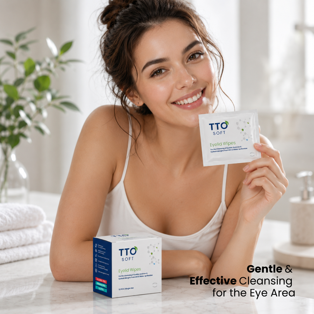 TTO Soft Hydrating Eyelid Cleansing Wipes – 12 Pack