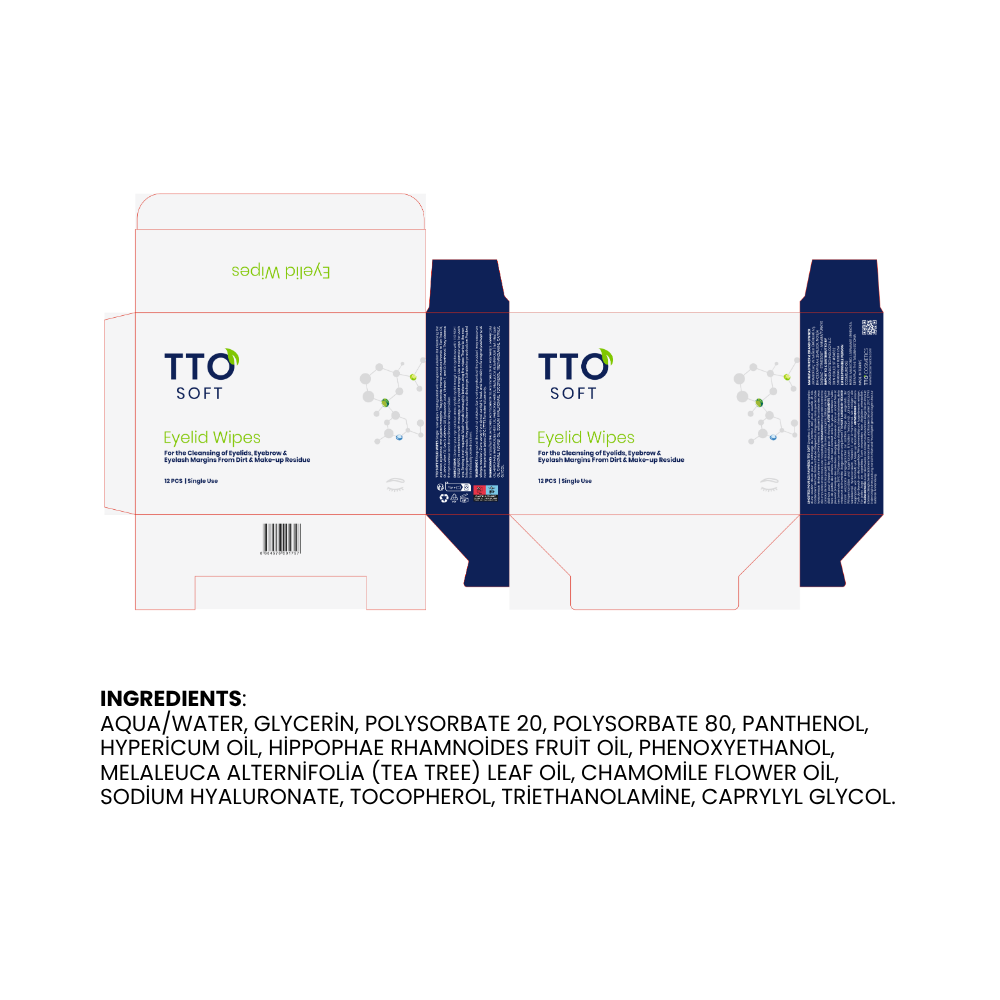 TTO Soft Hydrating Eyelid Cleansing Wipes – 12 Pack