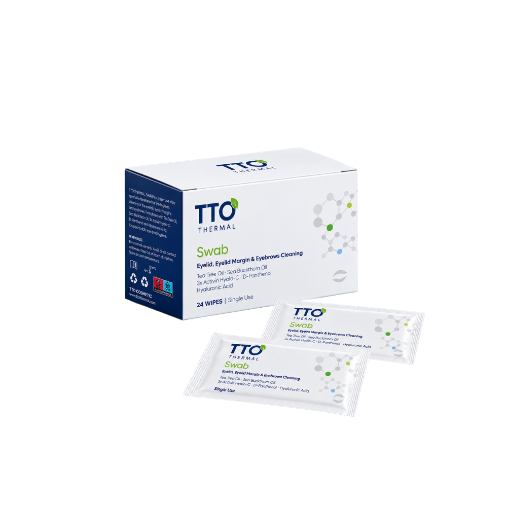 TTO Thermal Swab Eyelid & Eyelash Cleansing Wipes – 24 Pieces