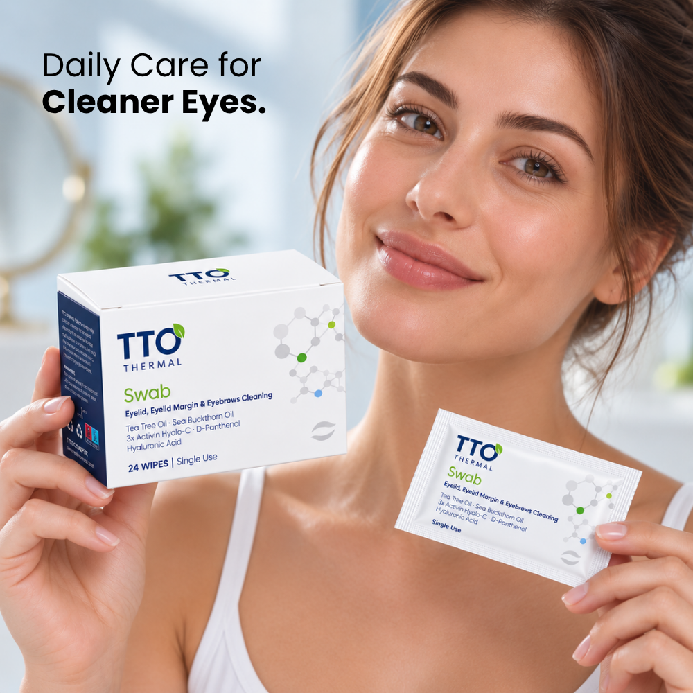 TTO Thermal Swab Eyelid & Eyelash Cleansing Wipes – 24 Pieces