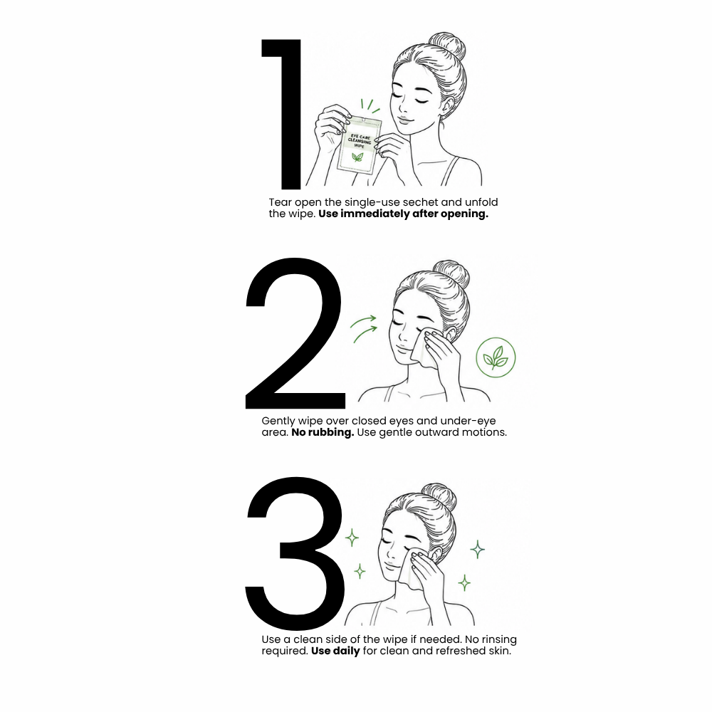 TTO Thermal Swab Eyelid & Eyelash Cleansing Wipes – 24 Pieces