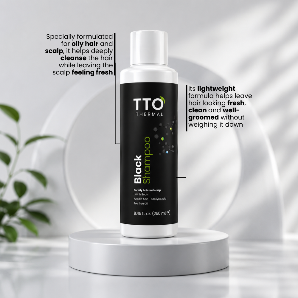 TTO Thermal Black Hair & Body Shampoo for Oily Hair – 250 ml