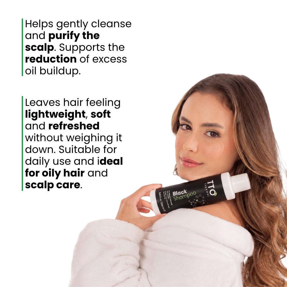 TTO Thermal Black Hair & Body Shampoo for Oily Hair – 250 ml