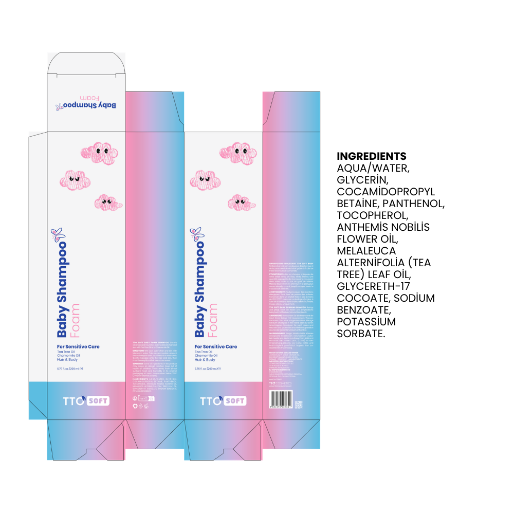 TTO Soft Baby Gentle Hair & Body Foam Shampoo – 200 ml