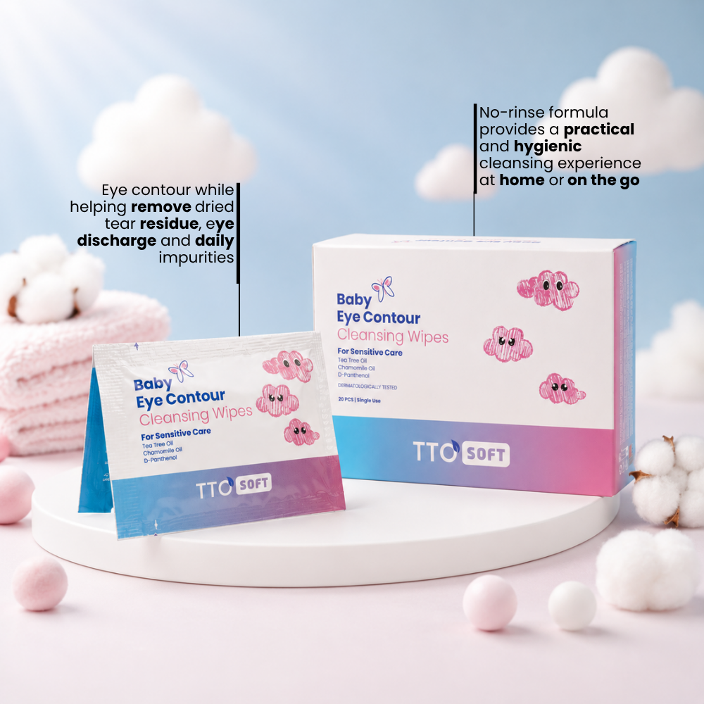 TTO Soft Baby Eye Area Cleansing Wipes – 12 Pack